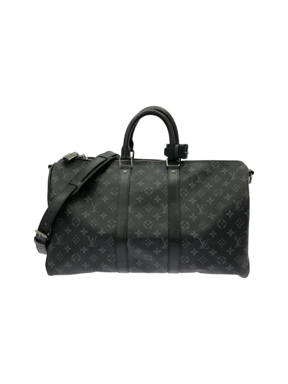 Louis Vuitton Monogram Eclipse Keepall Bandouliere 45 Boston Bag